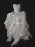 Niulatu A Line Sweetheart Neck Pleated White Organza Wedding Dress HZ0113