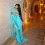 Niulatu One Shoulder Long Prom Dress Satin Evening Gown HZ1007
