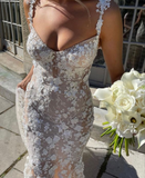 Niulatu Long Mermaid Lace Applique Prom Dress Wedding Dress Evening Dress HZ0113