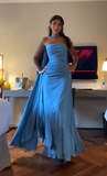 Niulatu Blue Prom Dress Chic Blue Evening Dress HZ1007