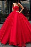 Niulatu Lace-up Ball Gown Floor-length Red Long Big Prom HZ1007