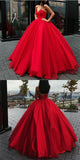 Niulatu Lace-up Ball Gown Floor-length Red Long Big Prom HZ1007