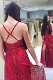 Niulatu V-neck Backless A-line Red Long Prom/Formal Dress With HZ1007