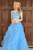 Niulatu Two Piece Off-the-Shoulder Prom Dresses with HZ1007
