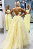 Niulatu Tulle Spaghetti Straps Scoop A-Line Prom Dresses with HZ1007