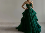 Niulatu Evening Dress Green Corset A-line Evening Gown HZ1007
