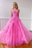 Niulatu Tulle Spaghetti Straps Scoop A-Line Prom Dresses with HZ1007