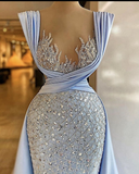 Niulatu Luxury Sparkly Prom Dress Sequined Sleeveless Evening Gowns Floor-Length Dress HZ1007