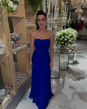 Niulatu Royal Blue Floor Length Evening Dress Royal Blue Bridesmaid Dress HZ1007