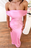 Niulatu Off The Shoulder Satin Long Prom Evening Dress HZ1007