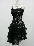 Niulatu Chiffon Beaded Mini Satin Short Prom Dress Homecoming Dress HZ0113