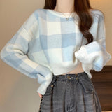 Gentle Lattice Lattice Short Jacket Bottom Sweater In Autumn And Winter New Knitted Knitted Collar Top HZ0108