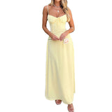 Spring 2025 New Women's Temperament Elegant Solid Color Sling A Dress Dress Dress HZ0108