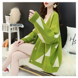 Japanese And Korean College Wind Bump Knitted Jersey Autumn And Winter New Loose Thin Temperament Lazy Sweater Women's Coat HZ0108