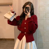 New French Retro Niche V-Neck Short Coat Sweater For Autumn/Winter 2025 HZ0108