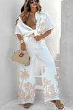 Niulatu New Summer Casual Cotton Short-Sleeved Collar Shirt + Trousers Casual Suit Woman SPCP