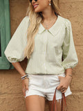 2025TK Summer New Lady Bubble Bubble Sleeve Sweet Doll Shirt HZ0108