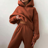 2025 Women's Clothing Pure Color Casual Fashion Sports Pants Two-Piece Set Of Women's Clothing Winter HZ0108