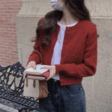 College Style Women's Sweet Mahjong Jersey Sweater Women's Autumn And Winter Small Short High-End Knitted Open Shirt Coat HZ0108