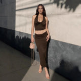 2025 Hot Fashion Women's Leopard Print Set Sexy Wrapped Breast Sling Trousers Two-Set HZ0108
