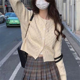 College Style Women's Sweet Mahjong Jersey Sweater Women's Autumn And Winter Small Short High-End Knitted Open Shirt Coat HZ0108