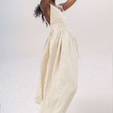 Spring 2025 Dress Women's Elegant Back Sexy V Collar High-Waist Fashion Sleeveless Sling Dress HZ0108