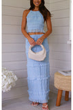 Niulatu And Summer 2025 New Sleeveless Sleeveless Loose Waist Two Sets INS Vacation Loose Skirt Suit Women SPCP