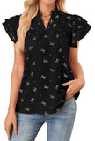 2025 Explosion Lady V-Neck Multi-Layer Lotus Leaf Sleeve Sweet Chiffon Top HZ0108