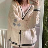 Bat Sleeve Knitted Sweater Coat Autumn And Winter Solid Embroidered Women's Single Row Buckle Long Sleeve Open Shirt HZ0108