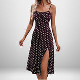 Women's Clothing 2025 Spring New Print Sling Sexy Open Fork Dress HZ0108
