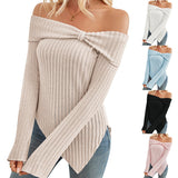 Autumn And Winter 2025 New Lady Fashion Shoulder Repair Fork T-Shirt HZ0108