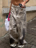Street Retro Low-Rise Jeans Women's Babes Broad Leg Trousers Slim Trousers Loose Lanky Trousers HZ0108