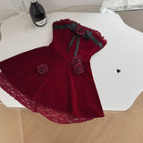 Sexy A line Strapless Summer Burgundy Velvet Dress Holiday Party Outfits For Women HZ1214
