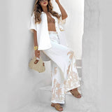 Niulatu New Summer Casual Cotton Short-Sleeved Collar Shirt + Trousers Casual Suit Woman SPCP
