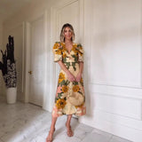Niulatu Linen Positioning Print Dress In Spring/Summer 2025 INS Loose Holiday Women's Dress SPCP