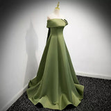 Niulatu Sage Green Satin Prom Dresses Sexy Evening Dress HZ0113