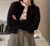 College Style Women's Sweet Mahjong Jersey Sweater Women's Autumn And Winter Small Short High-End Knitted Open Shirt Coat HZ0108