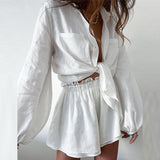 Spring 2025 New Women's Fashion Trend With Bubble Sleeve Tops Casual Fashion Set HZ0108