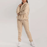 Spring And Autumn 2025 Solid Color Round Collar Collar Trousers Women Fashion Casual Long-Sleeved Jacket Suit Women HZ0108