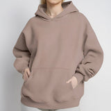 2025 Spring Coat Tunic Temperament Commuting Loose Solid Hooded Pocket Fashion Hooded Hoodie Woman HZ0108