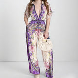 2026 Spring New Fashion Elegant Style Short Sleeve Print Sexy Skinny Pantyhose HZ0108