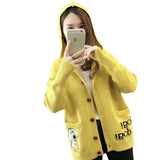 Korean Version Of The New Autumn Women Thick Sweater Knitted Hoodie Loose Outer Coat Women's Top HZ0108