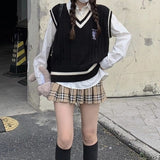 College Style Knitted Women's Spring And Autumn 2025 Women's Design Small Sweater Vest Vest Loose Outer Top HZ0108