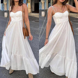2025 Autumn Dress New Women's Temperament Elegant Fashion Pure Color High-Rise Sling Dress HZ0108
