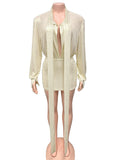 Autumn 2025 New Beauty Strip Deep V Collar Thread Full Of Trendy Fashion Sexy Dress HZ0108