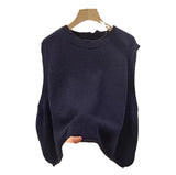 European Round-Neck Knitted Vest Women's Dress 2025 Spring And Autumn Thin Jacket Folded With Sleeveless Vest Tops HZ0108