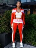 Fashion Street Women's Clothing Collics Long Sleeve Zipper Open Shirt Sports Trousers Two Sets HZ0108