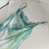 Cute Mermaid Spaghetti Straps Green Long Summer Dress For Women HZ1214