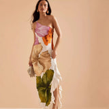 Niulatu Spring And Summer New Slanted Shoulder Positioning Printing Dress INS Leisure Vacation Loose Dress SPCP