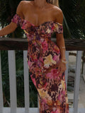 2025 Summer Tice Bra Mid-Swaist Repair Print Sexy Bag Hip Dress Burst HZ0108
